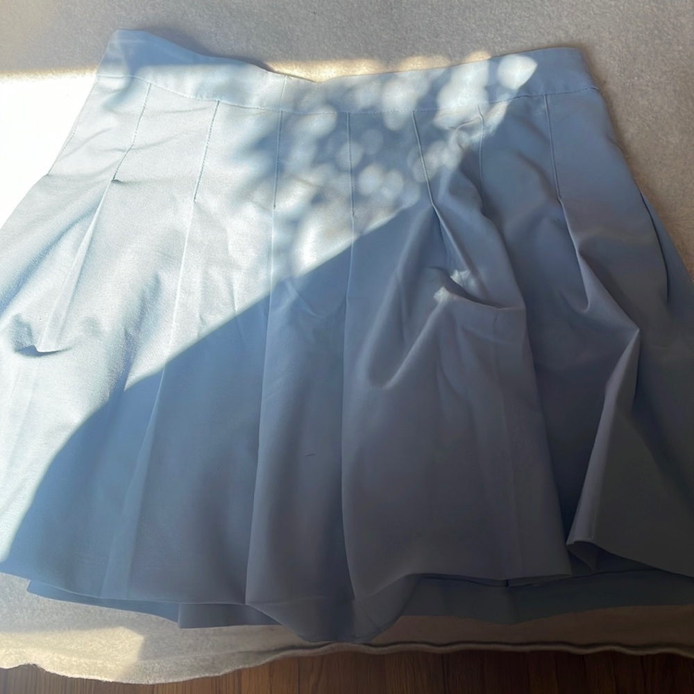 High waisted blue skirt